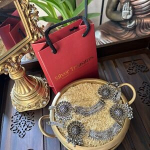 Oxidised dual tone bridal payal